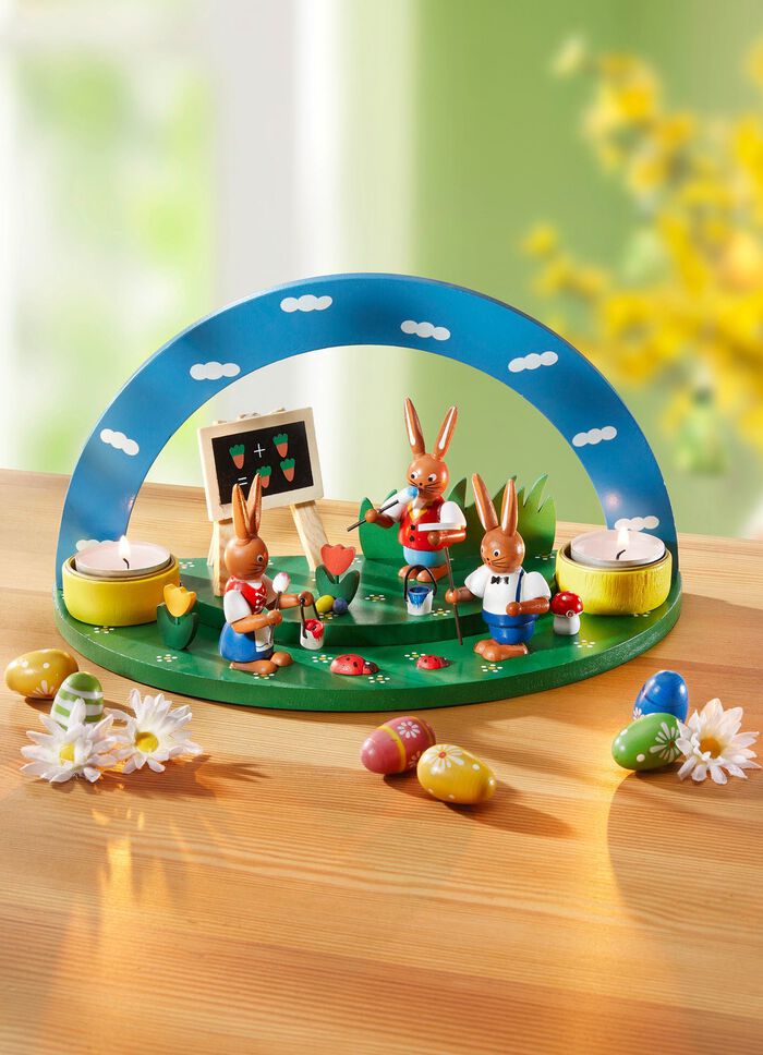 Theelichthouder &ldquo;Konijnenschool&rdquo; 