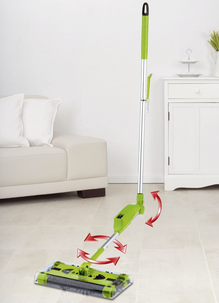 Swivel Sweeper snoerloze oplaadbare rolveger met accu GROEN