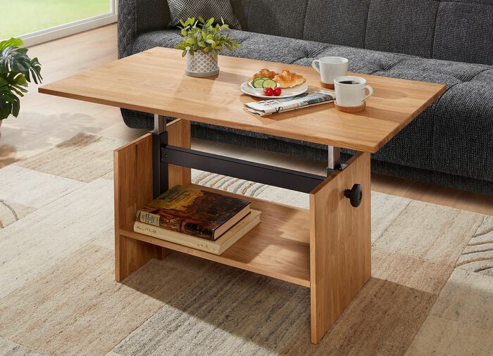 Salontafel gemaakt van massief, geolied eikenhout 