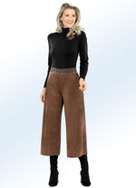 Zachte, soepel vallende culotte in suède-look COGNAC