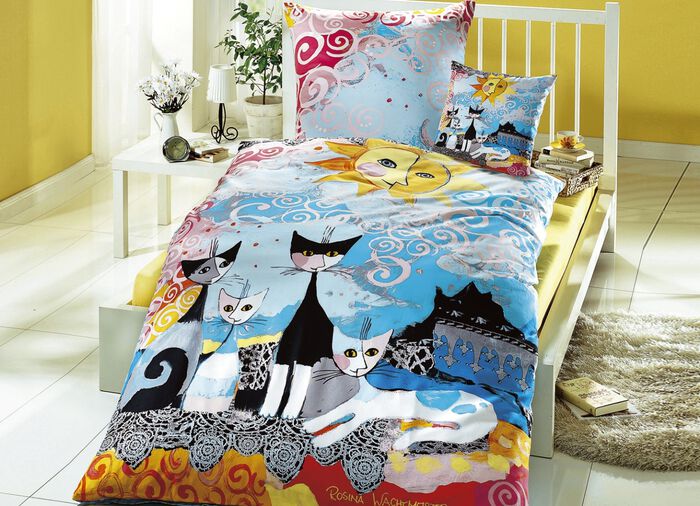 Rosina Wachtmeister beddengoedset en sierkussens met kattenmotief 