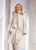 Korte jas met afneembare sjaal 