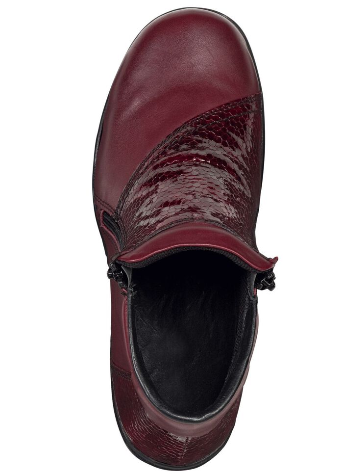 ELENA EDEN laarsje van gedeeltelijk nappaleer met reptielreli&euml;f 