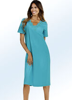 Nachthemd met geborduurd kant en korte mouwen LAGUNE