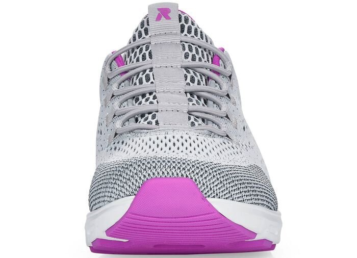 Rieker sneakers met elastische decoratieve vetersluiting GRIJS-ROZE