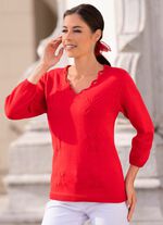 Trui met decoratieve halslijn 