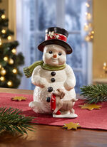 Sneeuwpop gemaakt van hoogwaardig fijn steengoed 