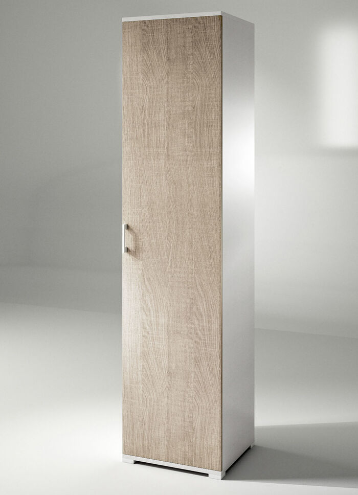Praktische kasten in een strak design WIT EIKEN