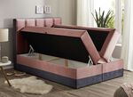 Boxspringbed met topmatras en 2 bedlades ROZE-ANTRACIET