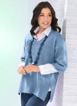 Trui van zeer gezellige kwaliteit LICHTBLAUW GEM&Ecirc;LEERD