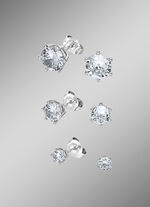 Oorstekersset, 3 paar, met synth. zirkonia 