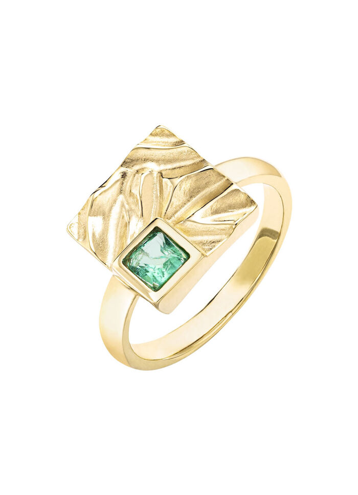 Edele damesring met smaragd 