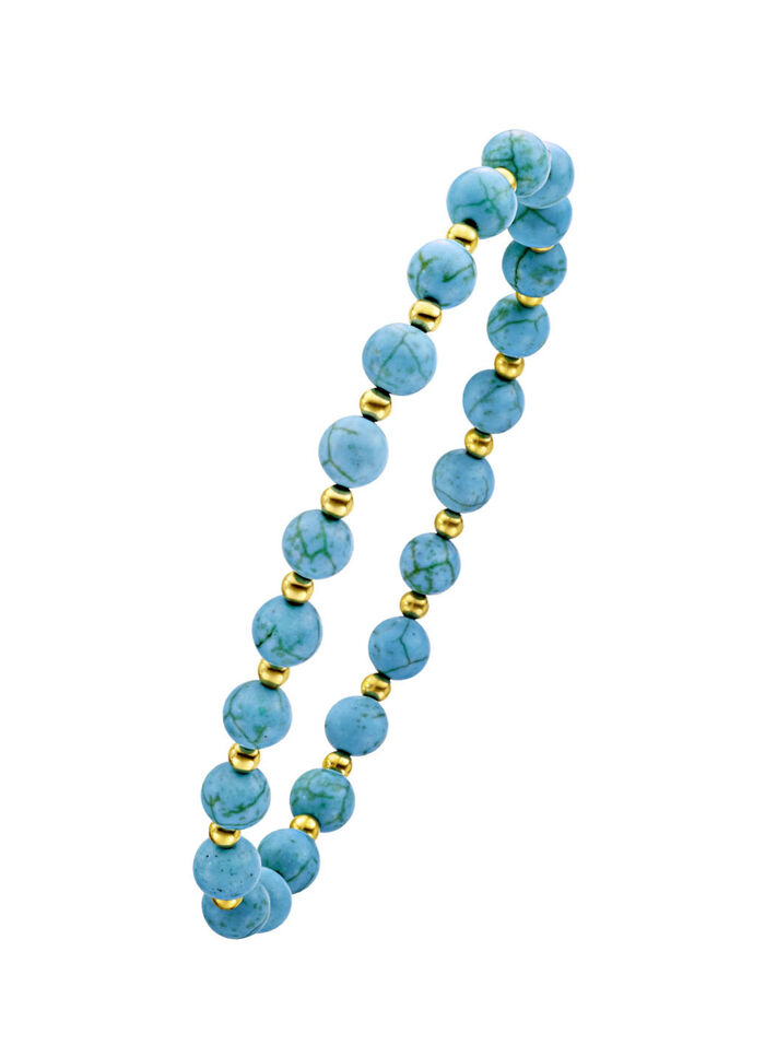 Armband met turquoise bolletjes