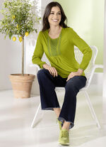 Jeans met modieuze beenwijdte DONKERBLAUW