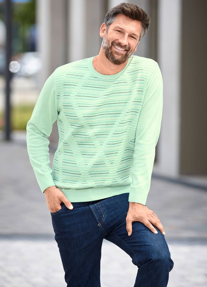 Trui met ronde hals en gestructureerd ontwerp in 3 kleuren 