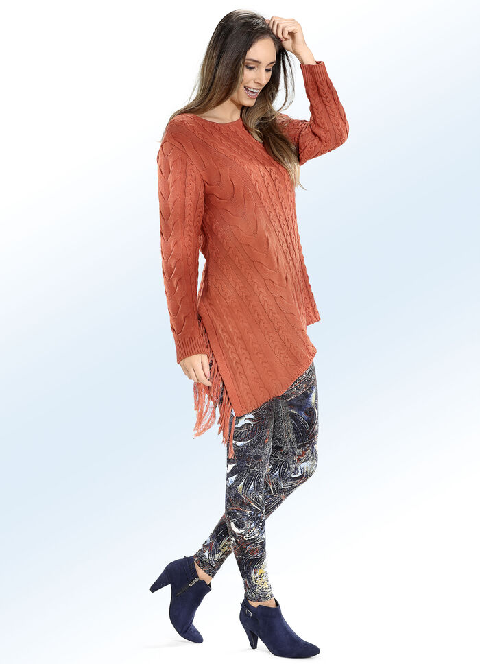 Legging met briljant gekleurde inkjetprint 