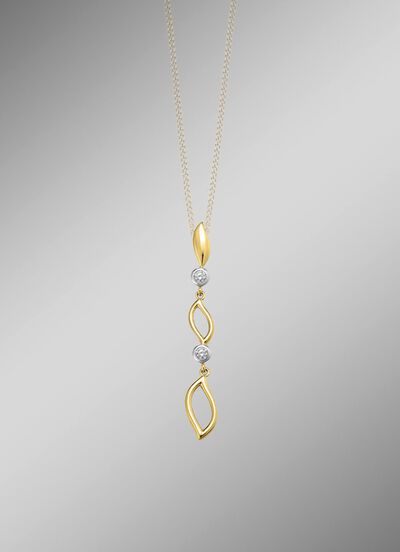 Elegantie in twee kleuren: hanger met synthetische zirkonia 