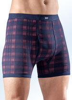 Set van vier onderbroeken van fijne rib, met gulp en ruitpatroon 