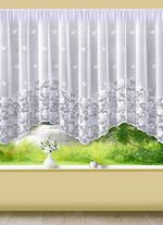 Apart glasgordijn met boog en automatische plooiband 