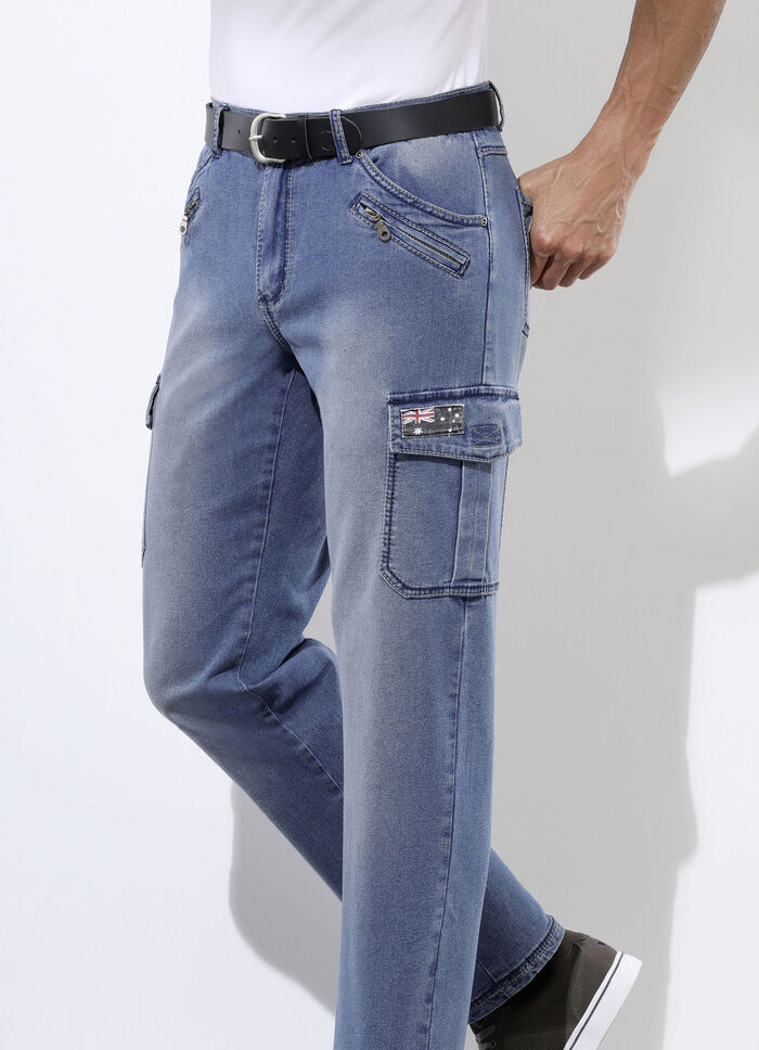 Trendy jeans met 8 zakken in 2 kleuren LICHTBLAUW