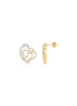 Hartvormige oorbellen met 68 diamanten 