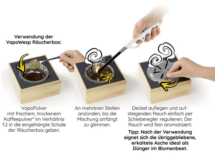 VapoWesp rookbox om wespen op afstand te houden 