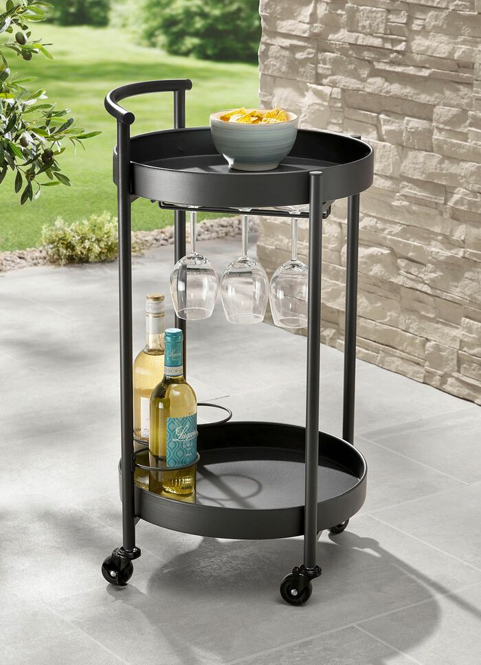 Calla serveerwagen van gepoedercoat ijzer 