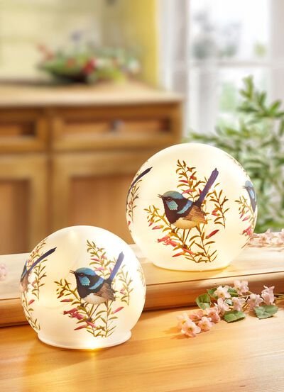 Decoratieve bollen met LED-verlichting, set van 2 
