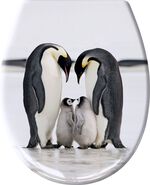 Toiletzitting met pingu&iuml;nmotief 