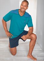 Shorty met V-hals en verwisselbare elastische band 