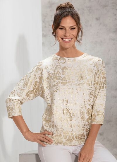 Trui met elegante gouden print 
