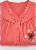 Set van twee nachthemden, kuitlengte met knoopsluiting 