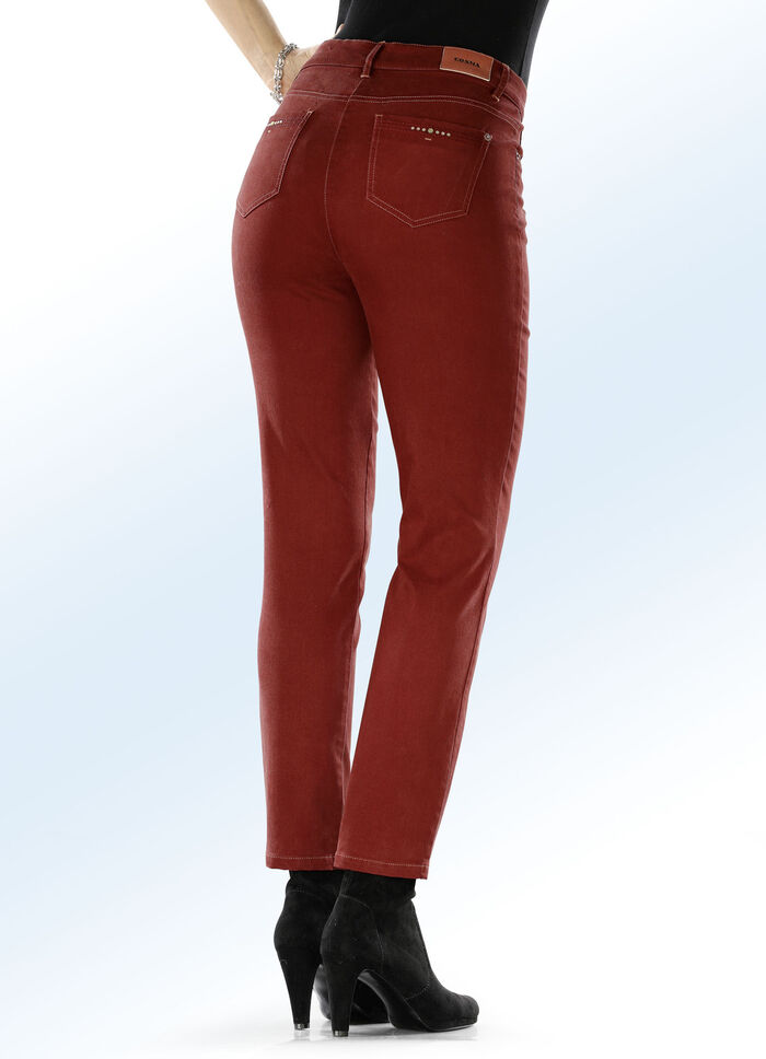 5-pocketbroek die zacht aanvoelt ZEGELROOD