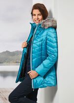 Jas met afneembare kunstbontkraag 