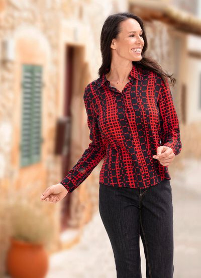 Blouse met overhemdkraag 