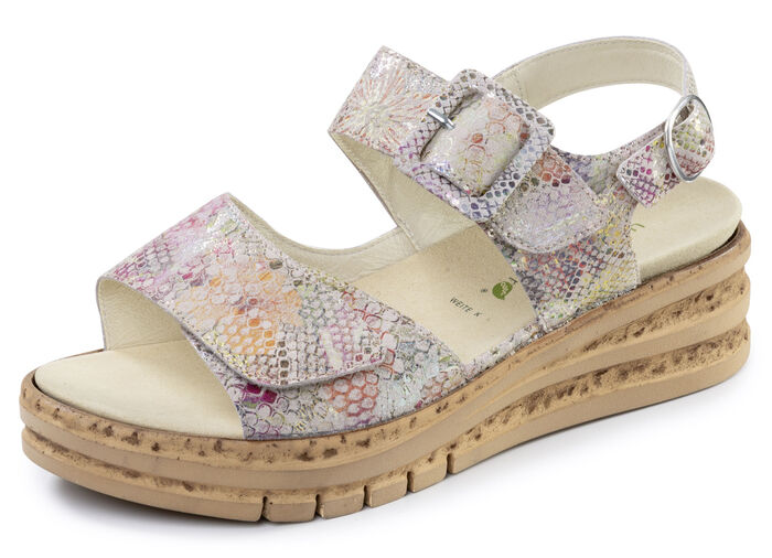 Waldl&auml;ufer, comfortabele damessandalen, breedte K, met uitneembaar voetbed ROS&Eacute;-BUNT