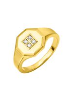 Prachtige herenring met 4 diamanten 