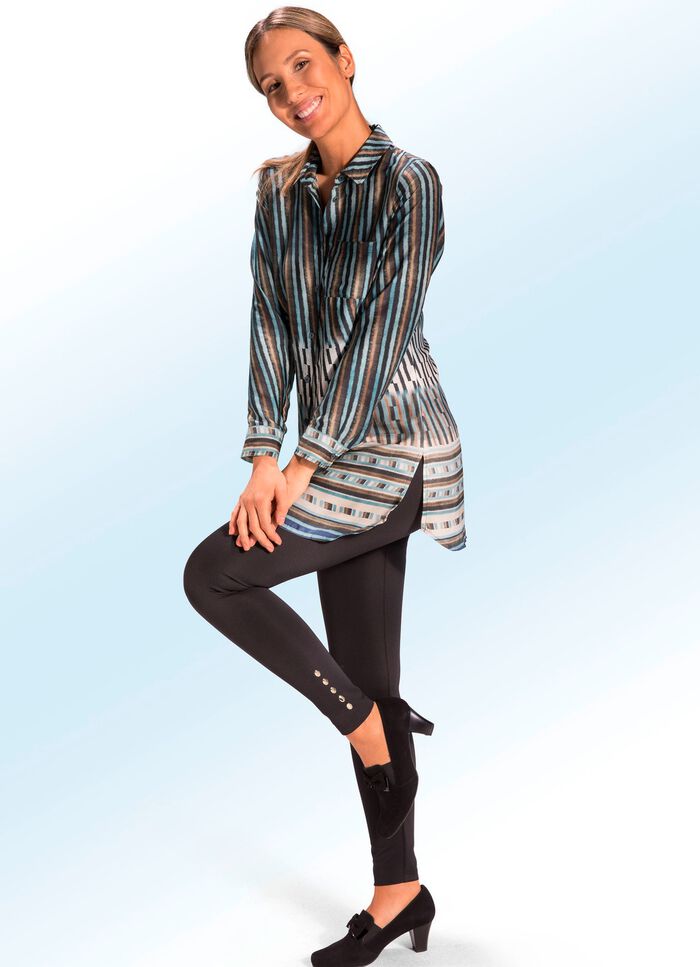 Lange blouse met mooie borduursel- en inkjetprint 