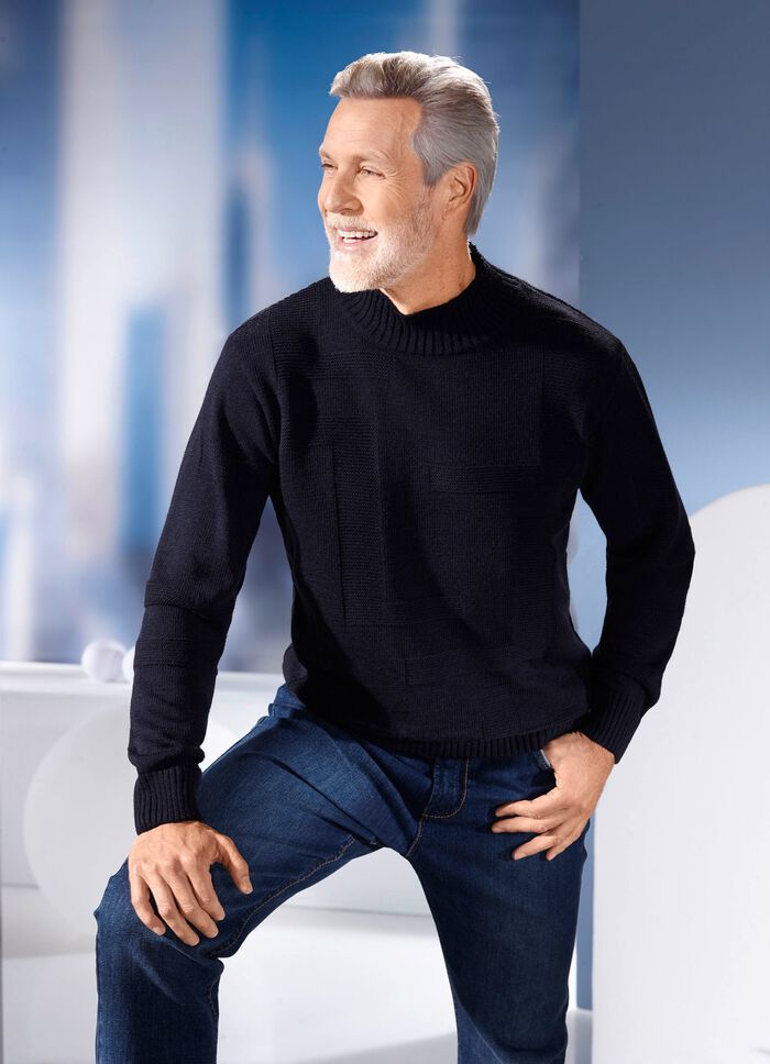 Pullover met een gestructureerd dessin in 3 kleuren 