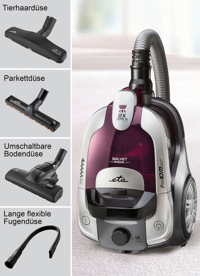 eta-stofzuiger met elektronische zuigkrachtregeling 