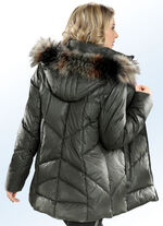 Jas met afneembare kunstbontkraag 