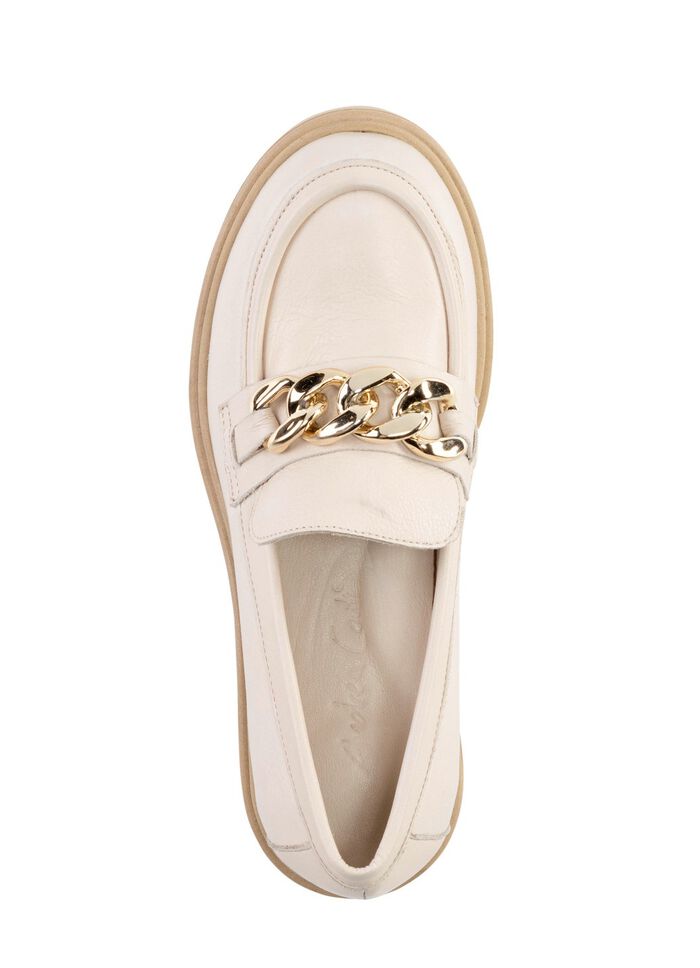 Andrea Conti loafers met een elegante decoratieve ketting BEIGE