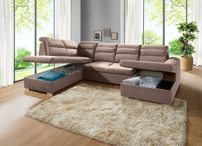 Gestoffeerd meubilair met bedfunctie en bedkast 