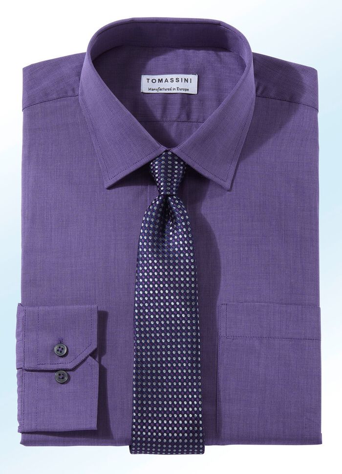 Gemakkelijk strijkbaar overhemd in 6 kleuren AUBERGINE