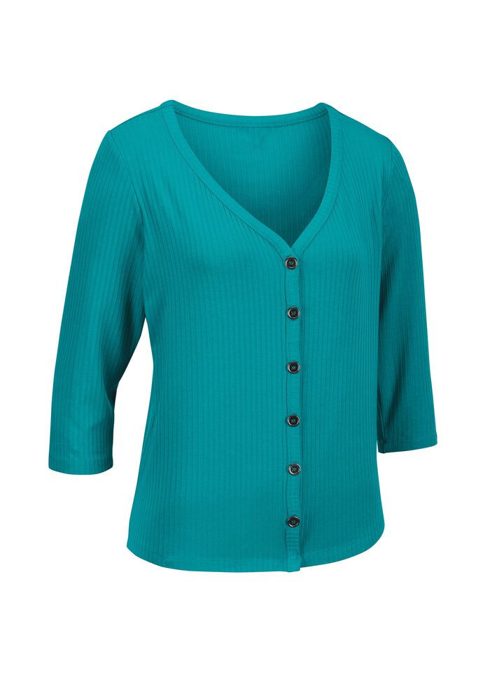 Laurina overhemdjasje met doorlopende knoopsluiting 