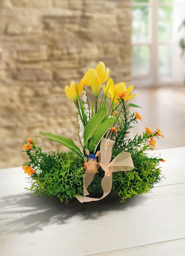 Verlicht tafelbloemstukje, werkt op batterijen 