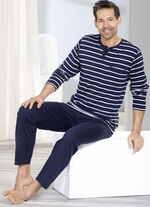 Two-pack pyjama met knoopsluiting en open manchetten 