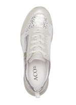 ELENA EDEN sneakers met veters WIT-ZILVER