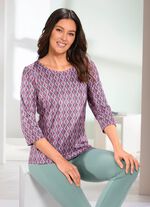 Shirt met all-over print in 2 kleuren BORDEAUX SALIE ROOS