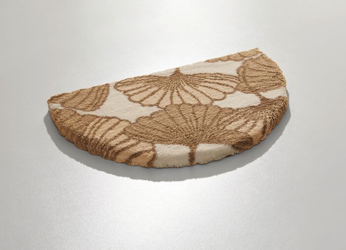 Badkamerset met ginkgo-bladmotief CAPPUCCINO